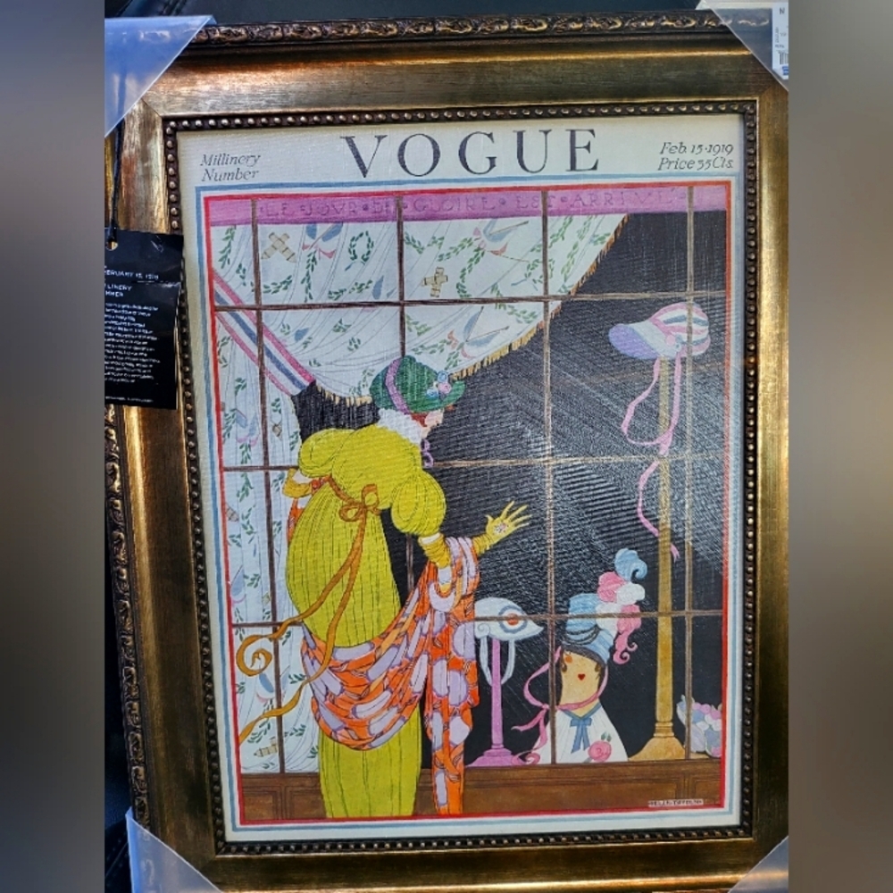 Vintage Vogue Cover: Feb 1919  woman window shopping Art 16 x 20